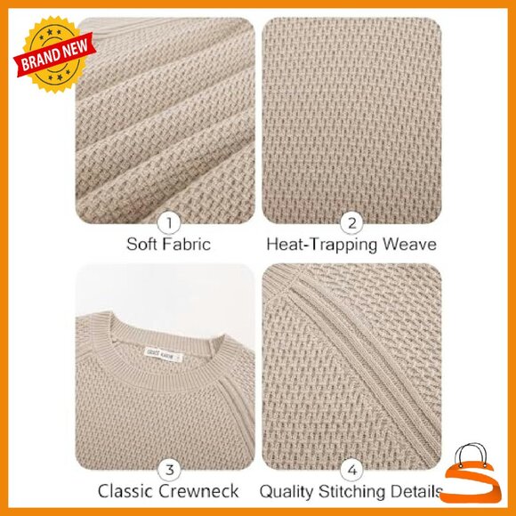 Merino Wool Blend Pullover Sweater Long Sleeve Crewneck Fall Winter - Picture 8 of 8